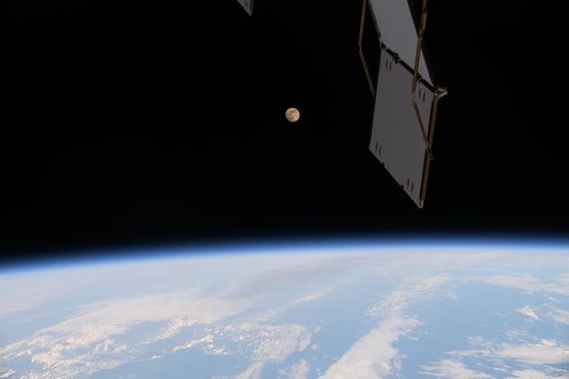 The Full Moon is pictured from the International Space Station