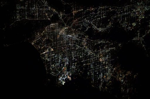 The city lights of Los Angeles, California