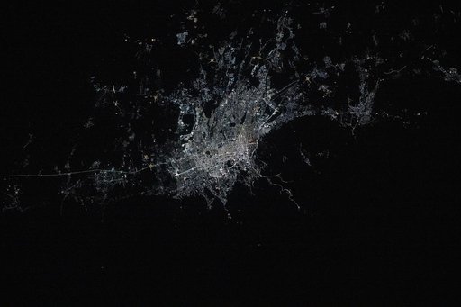 The city lights of Almaty, Kazakhstan's largest city