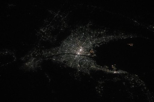The city lights of Osaka, Japan