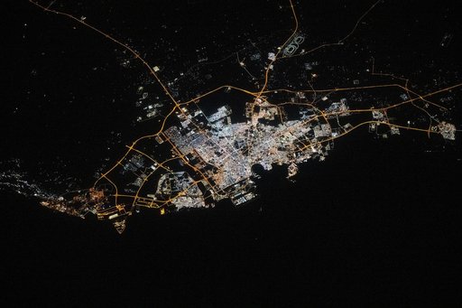 The city lights of Doha, Qatar
