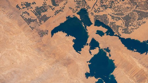 Agricultural activity supported by the Toshka Lakes in Egypt