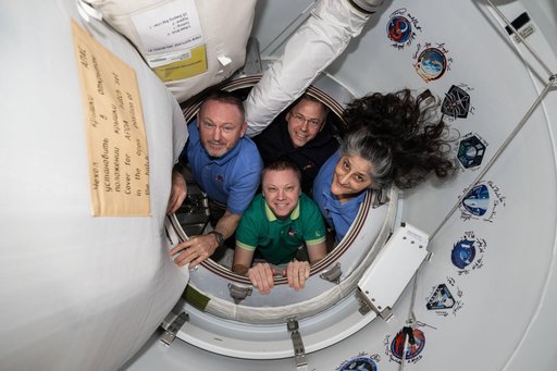 NASA's SpaceX Crew-9 members pose together for portrait
