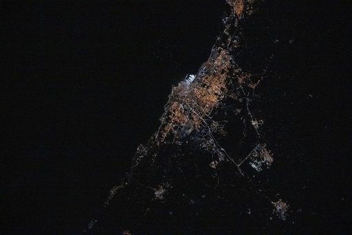 The city lights of Casablanca, Morocco's largest city