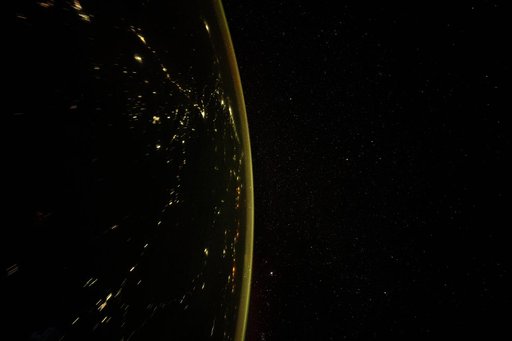 City lights dot the Asian continent