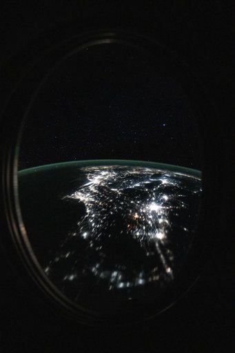 The eastern coast of the United States at nighttime