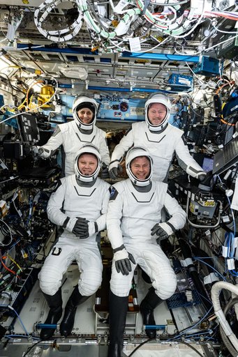 The four SpaceX Crew-9 members aboard the International Space Station