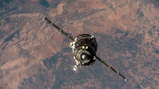 The Soyuz MS-27 spacecraft approaches the International Space Station