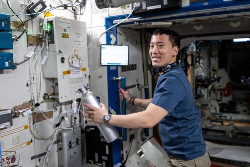 Astronaut Jonny Kim installs experimental hydrogen sensors