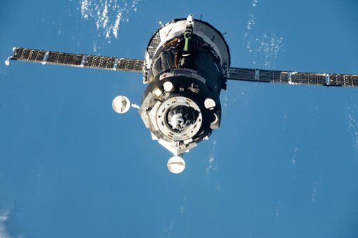 The Soyuz MS-27 spacecraft approaches the International Space Station