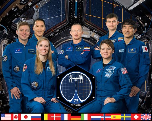 The official portrait of the Expedition 73 crew