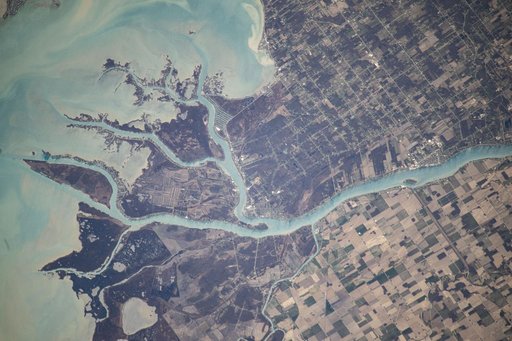 The St. Clair River flows into the freshwater Lake St. Clair