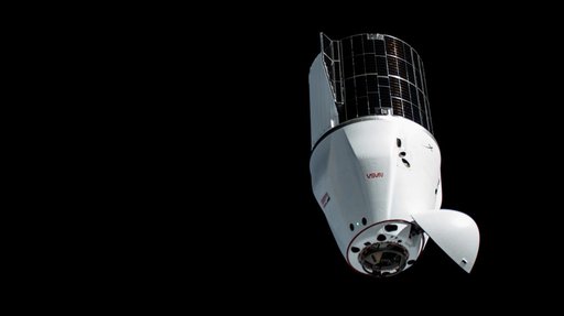 The SpaceX Dragon cargo craft approaches the International Space Station