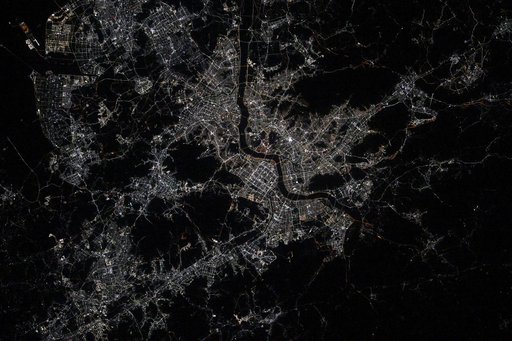 Seoul, South Korea, pictured at night from the International Space Station