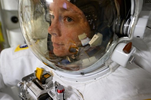 NASA astronaut Nichole Ayers is pictured after completing a spacewalk