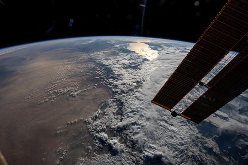 The sun's glint beams off the Strait of Gibraltar