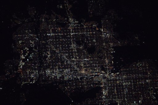 The metropolitan Phoenix, Arizona, area pictured from the International Space Station