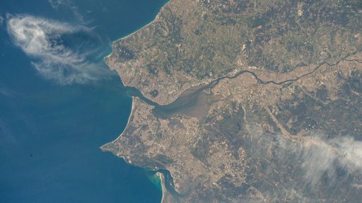 Lisbon, Portugal, and its suburbs on the River Tagus