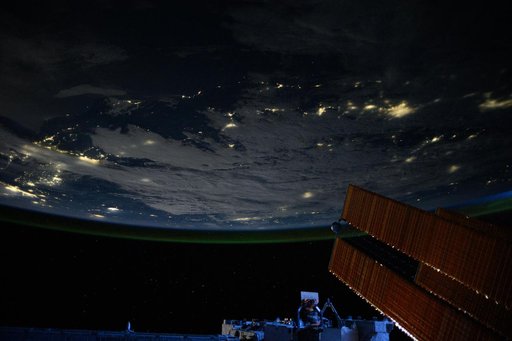 City lights dot the Pacific Northwest region of North America