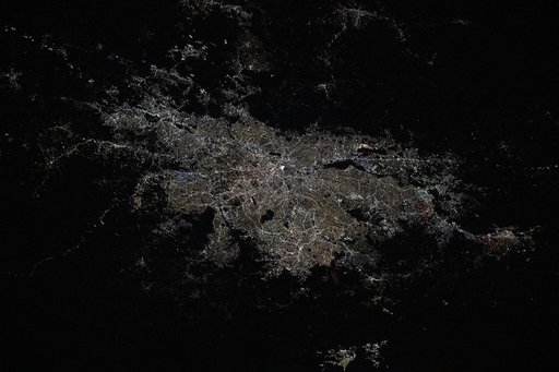 São Paulo, Brazil, is pictured at approximately 3:54 a.m. local time