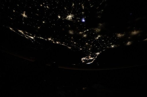 City lights dot the southern United States' landscape