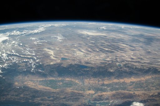 California's Central Valley toward the Rocky Mountains