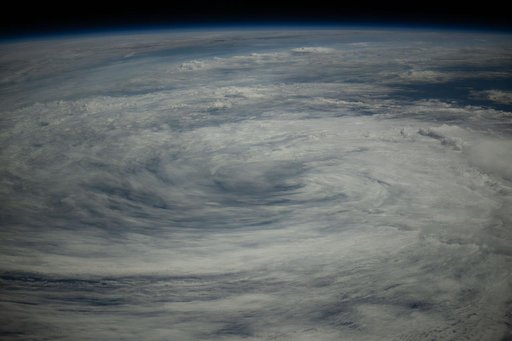 A tropical storm in the Pacific Ocean near Japan