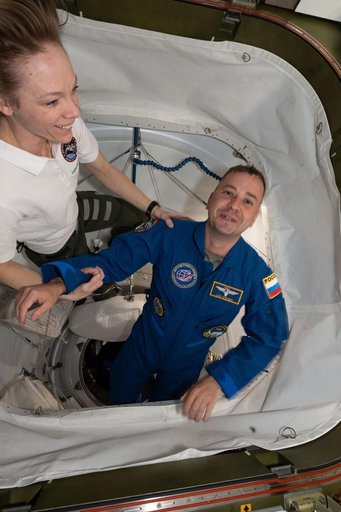 NASA's SpaceX Crew-11 Mission Specialist Oleg Platonov is welcomed aboard the station