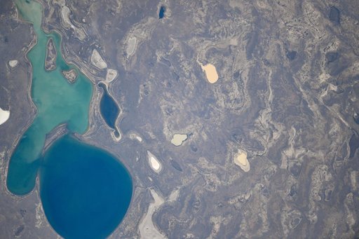 A lake in the sparsely populated, semi-arid Zhangeldin region of Kazakhstan