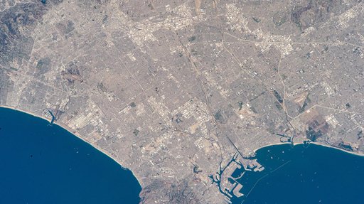 Los Angeles, California, surrounded by its suburbs
