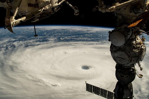 Typhoon Neoguri with its well-defined eye in the Pacific Ocean