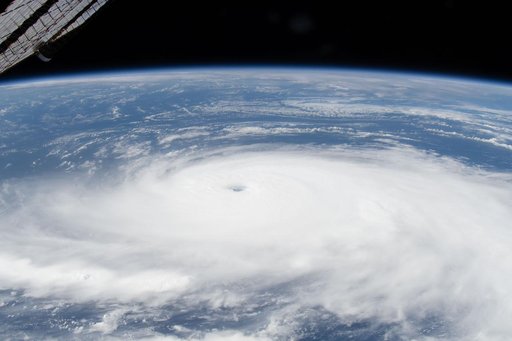 Hurricane Gabrielle is seen in the Atlantic Ocean