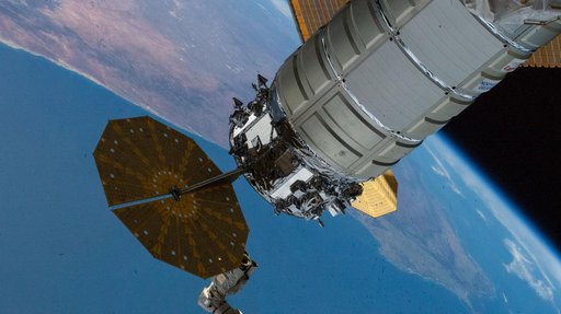 The Cygnus XL cargo craft installed to the Unity module