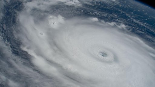 Hurricane Humberto is seen in the Atlantic Ocean