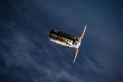 The Cygnus XL cargo spacecraft approaches the International Space Station