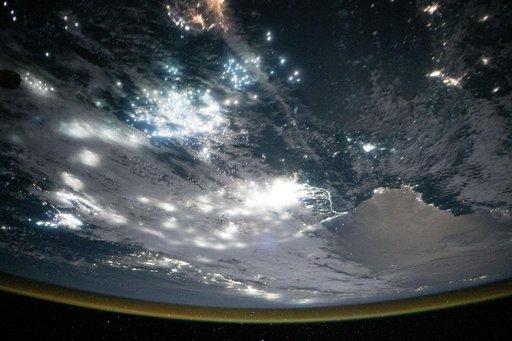 The well-lit border between South Korea and the less-illuminated North Korea