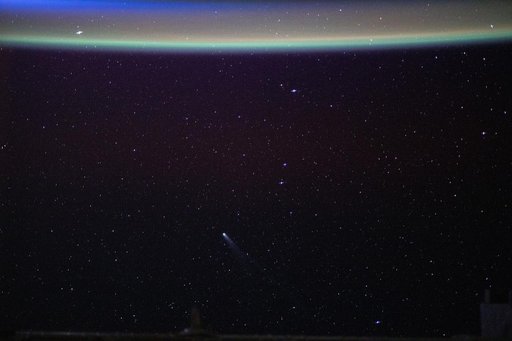 Comet Lemmon is visible approximately 55.4 million miles from Earth