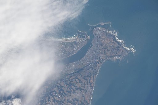 The Tone River flows through the northern part of Chōshi, Japan