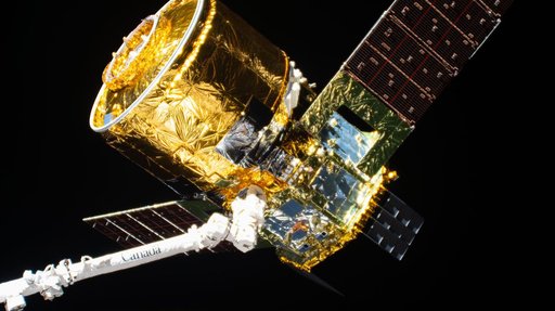 The new HTV-X1 in the grips of the Canadarm2