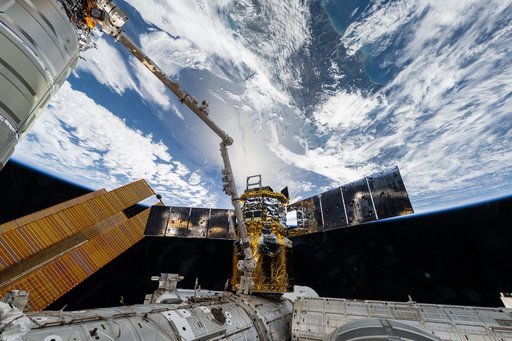 The HTV-X1 cargo spacecraft from JAXA attached to the Harmony module
