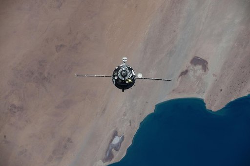 The Soyuz MS-28 crew spacecraft approaches the International Space Station