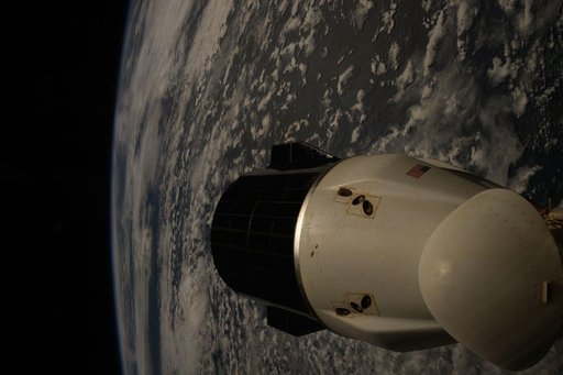 A SpaceX Dragon spacecraft docked to the International Space Station
