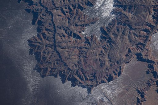 The Grand Canyon in Arizona pictured from the International Space Station