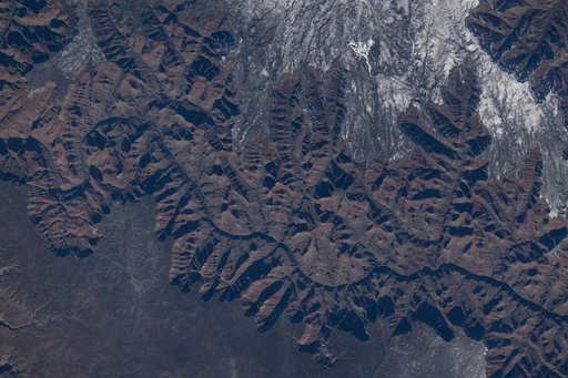 The Grand Canyon in Arizona pictured from the International Space Station