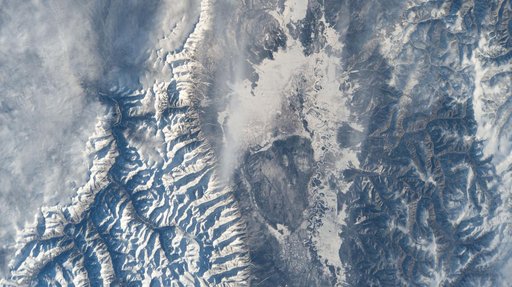 The frozen Irkut River runs through Tunkinskiy National Park in southern Siberia