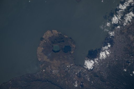 The Apoyeque mountain peak near Managua, Nicaragua