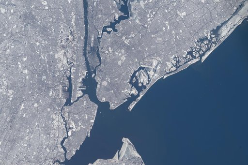 The wintry New York–Newark–Jersey City metropolitan area