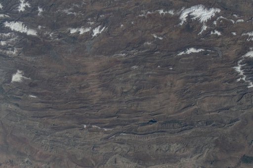 A portion of the rugged Zagros Mountain range in western Iran