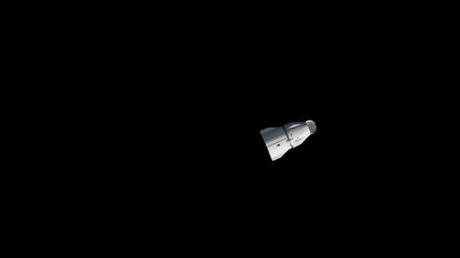 A SpaceX Dragon spacecraft departs the International Space Station