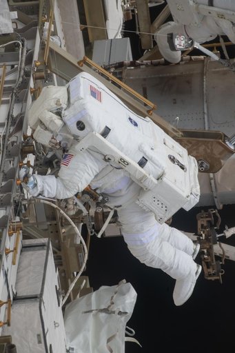 NASA astronaut Chris Williams is pictured during a spacewalk